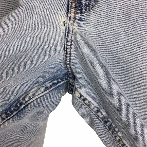 CALVIN KLEIN Vintage 90s Jean Shorts Denim Jorts Easy Fit Distressed Stone 40 - Picture 8 of 16